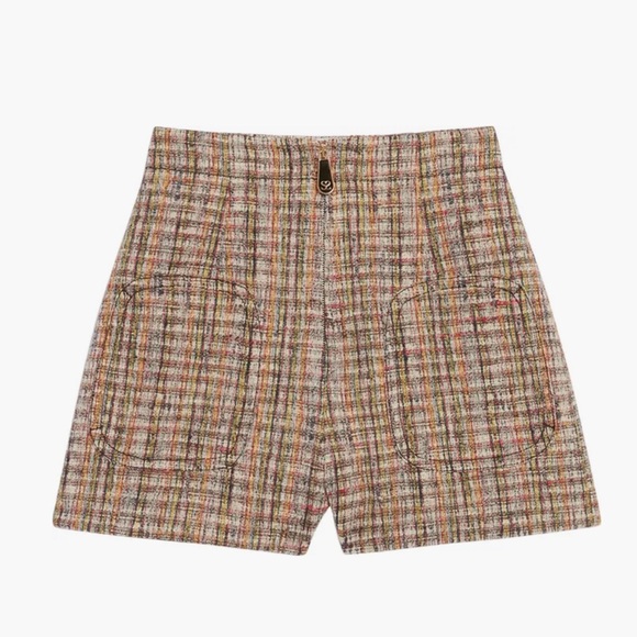 SANDRO Hubert Zip Front Tweed Shorts - size 40 worn once great condition - Picture 6 of 13